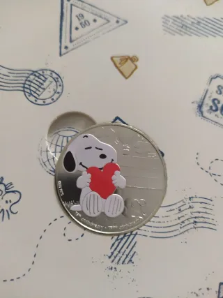 Moneda 10 euros Snoopy plata