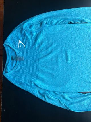 Gymshark Manga Longa Azul Tamanho L