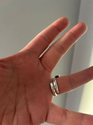 Anillo Plata Amuleto Indio Ojo Amarillo ajustable