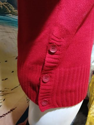 Jersey cuello alto manga corta mujer rojo