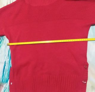 Jersey cuello alto manga corta mujer rojo