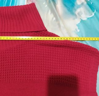 Jersey cuello alto manga corta mujer rojo