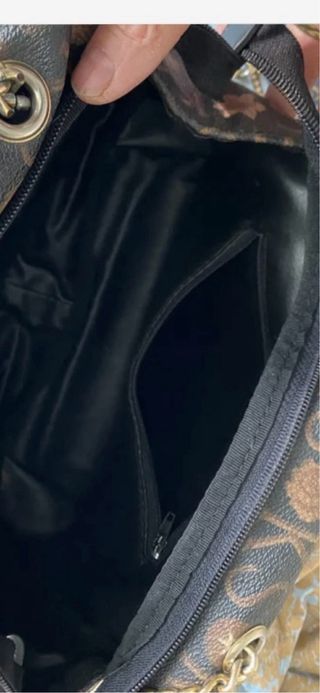 Borsa donna vintage marrone e oro