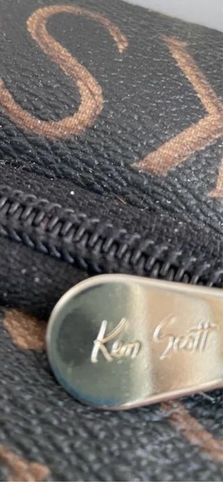 Borsa donna vintage marrone e oro