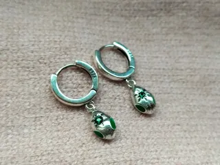 Pendientes aro snake plata de ley