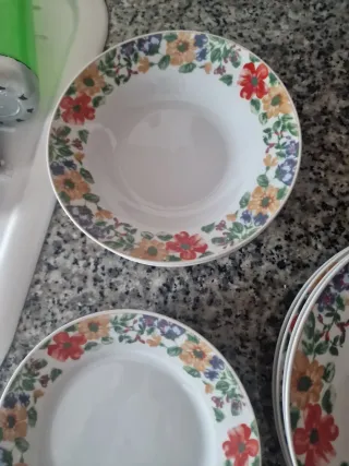 Vajilla 12 piezas flores