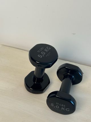 2 Mancuernas 5 kg Negras Domyos / Decathlon