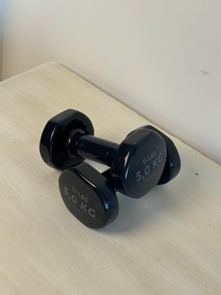 2 Mancuernas 5 kg Negras Domyos / Decathlon