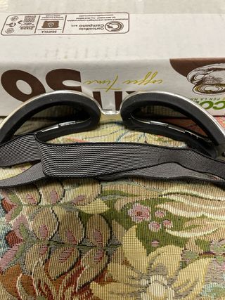 Occhiali Moto Vintage Retro Argento Neri