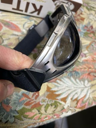 Occhiali Moto Vintage Retro Argento Neri