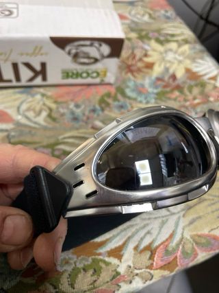 Occhiali Moto Vintage Retro Argento Neri