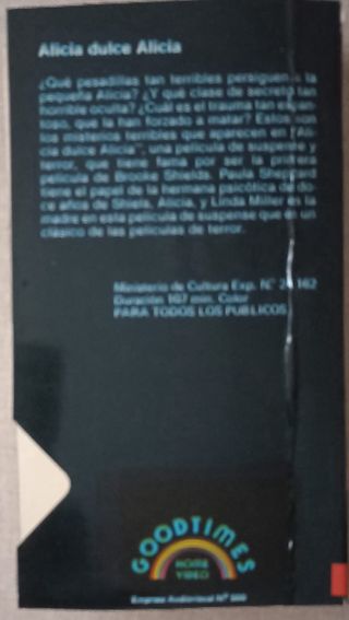 VHS Alicia dulce Alicia