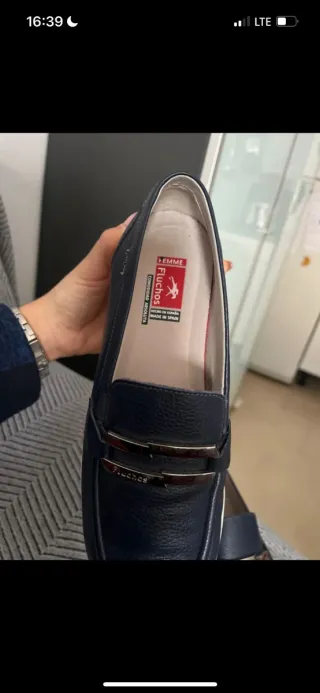 Zapatos Fluchos Mujer Azul Marino con Dorado