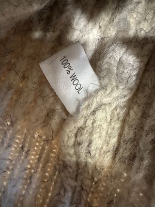 Jersey lana vintage con parches piel T.M/L