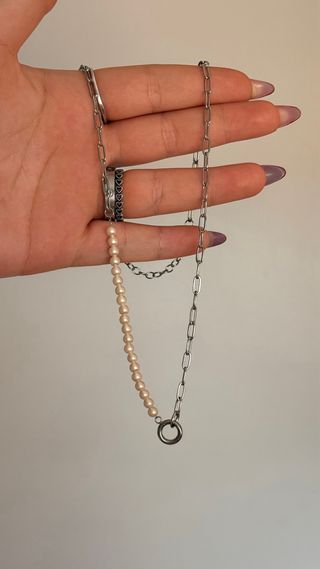 Collar de plata con perlas