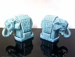 Coppia fermalibri elefanti stile Decò