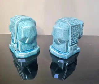 Coppia fermalibri elefanti stile Decò