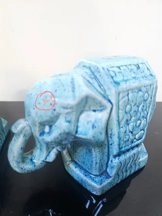 Coppia fermalibri elefanti stile Decò