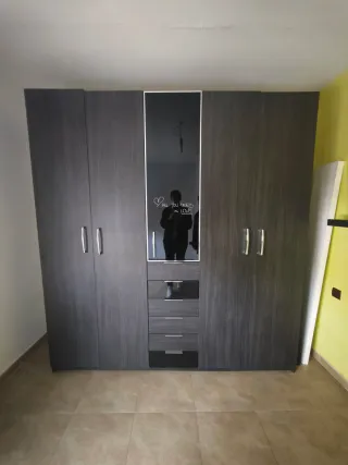 Armario de madera y cristal