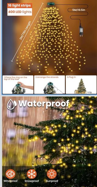 Luces Navideñas Cascada 400 LED 2M