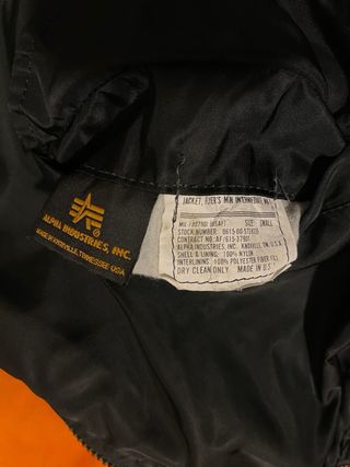 Chaqueta Bomber Alpha Industries MA-1 Negra
