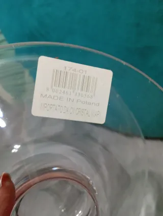 Vaso di vetro trasparente nuovo mai usato