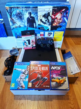 Ps4 SLIM / MANDO / JUEGOS / CARGADOR / CAJA / PACK