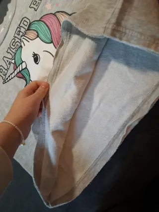 Sudadera unicornio niña gris