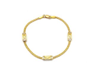 pulsera oro 18k con piedra con circonita