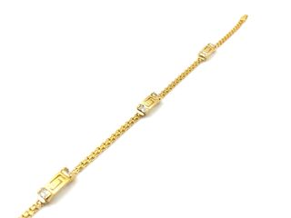 pulsera oro 18k con piedra con circonita