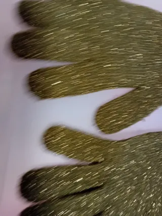 Guanti con brillantini oro