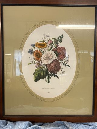 Stampe floreali con cornice in legno