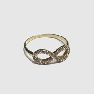 14KAnillo circonitas infinito de oro amarillo 14K, T 12