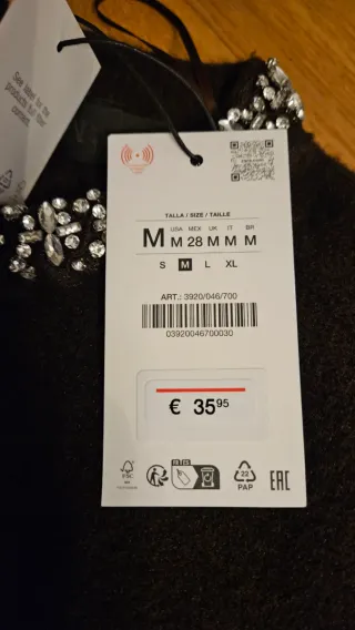 Jersey Zara cuello abalorios S