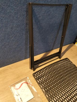 vidaXL Taburete plegable ratán sintético negro