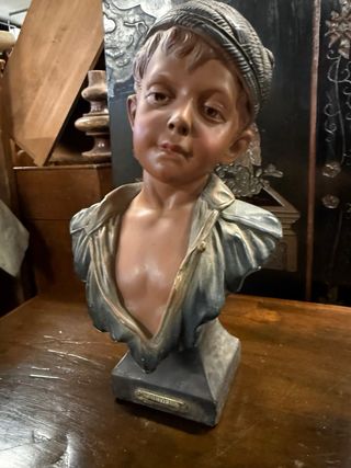 Scultura in terracotta fanciullo firmata