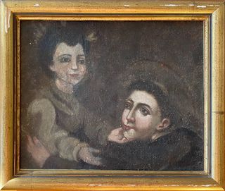 Oleo Antiguo Español Barroco S. XVII Niños