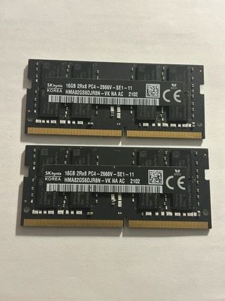 2x 16GB DDR4 SK Hynix PC4-2666V SODIMM