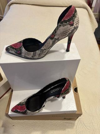 Zapatos de tacón mujer estampado serpiente