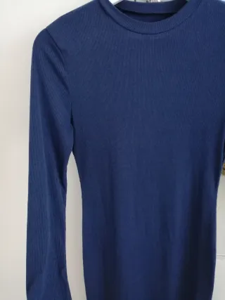 Vestido azul manga larga