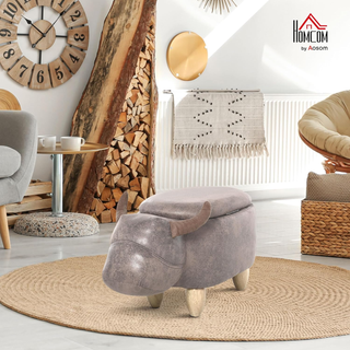 Pouf Contenitore a Forma di Bufalo, Pouf Moderno d