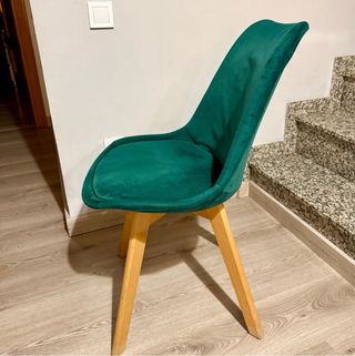 Pack 4 Sillas Nórdicas Terciopelo Verde