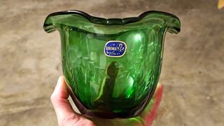 Set 2 Vasi Vetro Bohemia Blu e Verde