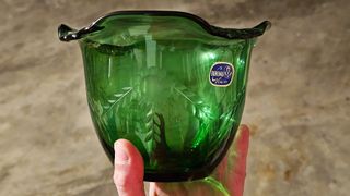 Set 2 Vasi Vetro Bohemia Blu e Verde