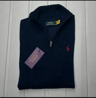 Camisola Polo Ralph Lauren malha fecho azul