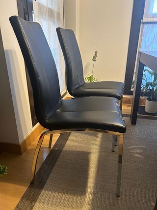 Juego de 4 Sillas Comedor Negras