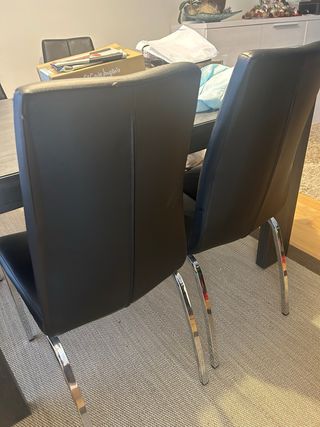 Juego de 4 Sillas Comedor Negras