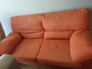 Sofá grande 2 plazas naranja