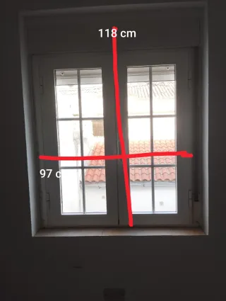 Ventana de aluminio 118x97 cm