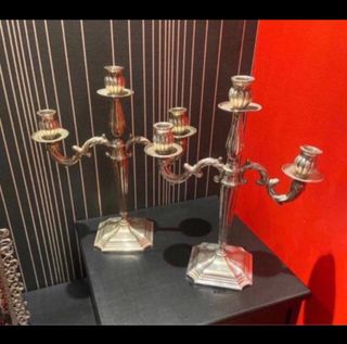 Candelabros Alpaca Plateada para 3 velas